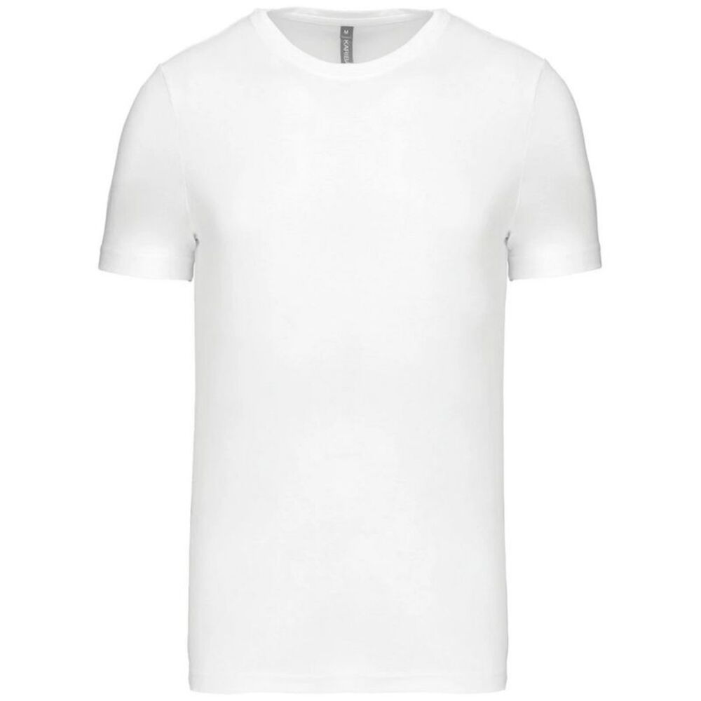 Kariban Mens Slim Fit Short Sleeve Crew Neck / White